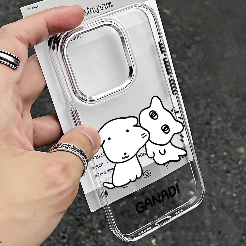 Милый Чехол для Телефона с Щенком Ганадис Для IPhone 17e 17 16e 16 15 14 13 12 11 Mini Pro Max X XSMAX 8 7 Air Plus Прозрачный Мягкий Чехол