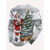 Рождественские мужские футболки Мода 3D-принт Футболка с длинным рукавом Круглый вырез Одежда Y2k Мужская Осенняя мода Свободные мужские повседневные топы
