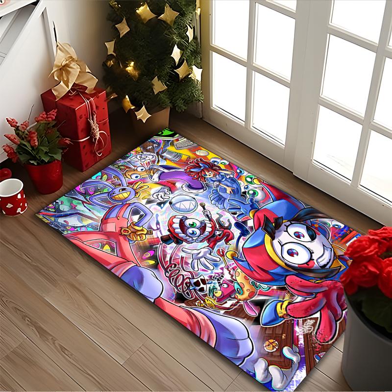 1pc The Amazing Digital Circus Rug, Digital Printed Home Chair Sofa Mat, Durable Office Area Carpet, Beautiful Festival Decorations