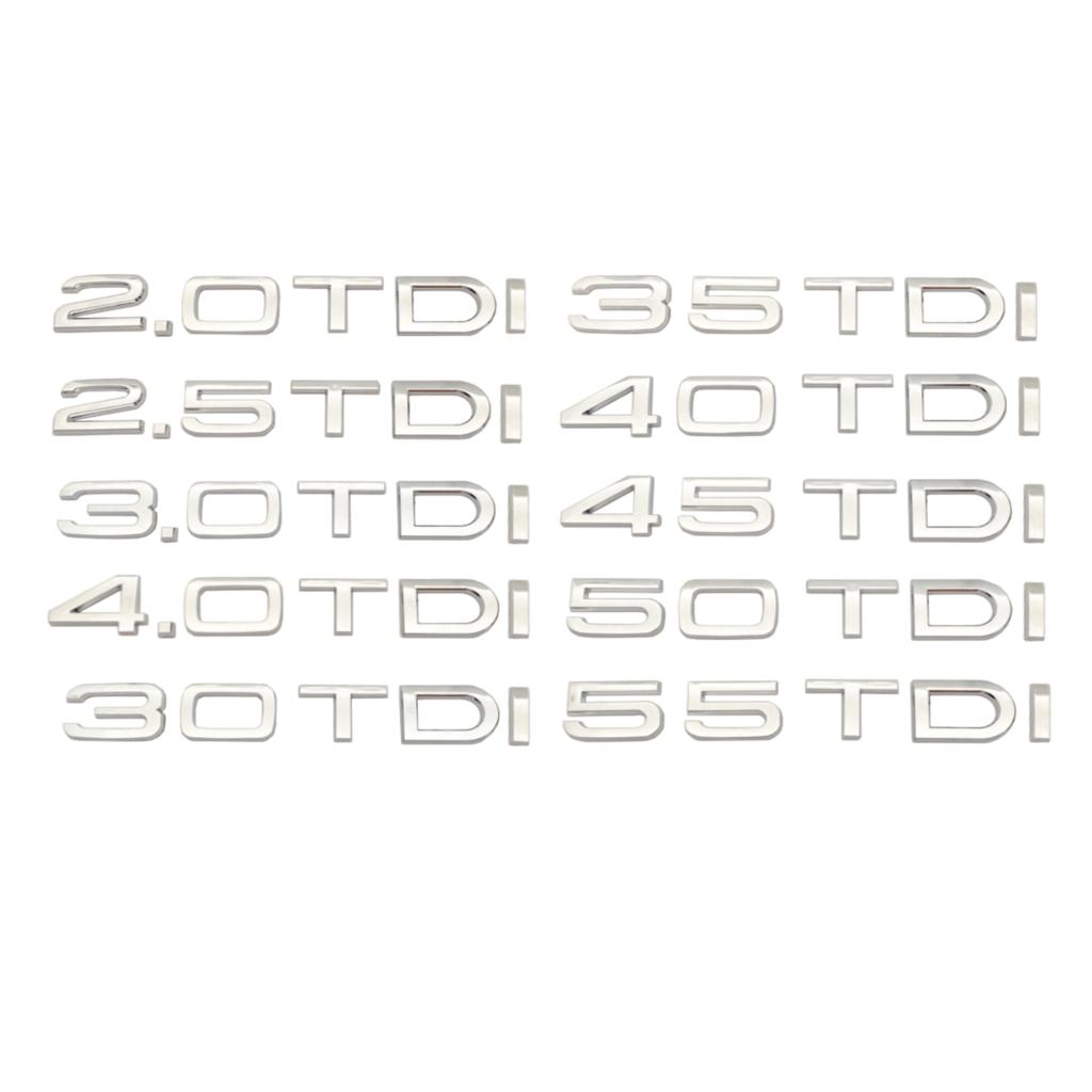 2026 Chrome Silver ABS Numbers Letters Q2 Q3 Q4 Q5 Q6 Q7 Q8 TDI TFSI 2.0T Emblem For Audi Q series Car Fender Trunk Rear Logo Sticker