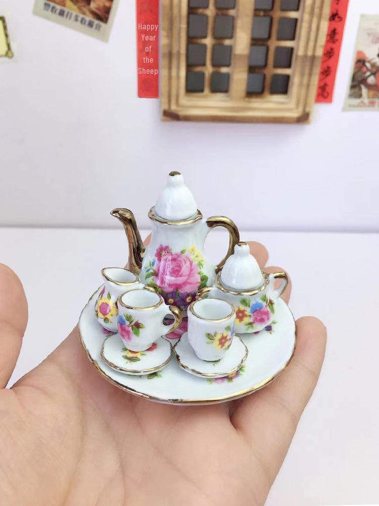Миниатюрный керамический чайный сервиз для детского игрового домика – украшения для чайников и чашек