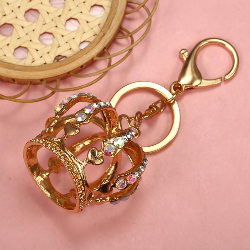 Crown Rhinestone Fashion Keychain Pendant for Bags, Cars, and Clothing