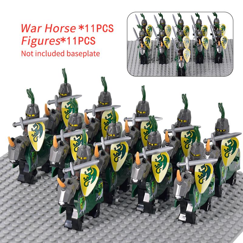 Средневековые фигурки Средние века Рим Пехота Кавалерия Солдаты Лошадь Замок Король Дракон Рыцари Строительные блоки Кирпичи Игрушки Подарки