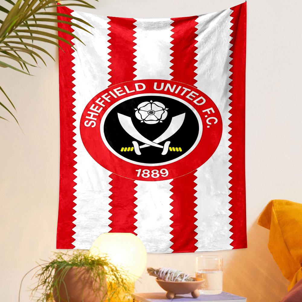 Sheffield United F.C. Logo Tapestry Patterned Tapestry Decorative Wall Hanging, Home Bedroom Living Room Decor