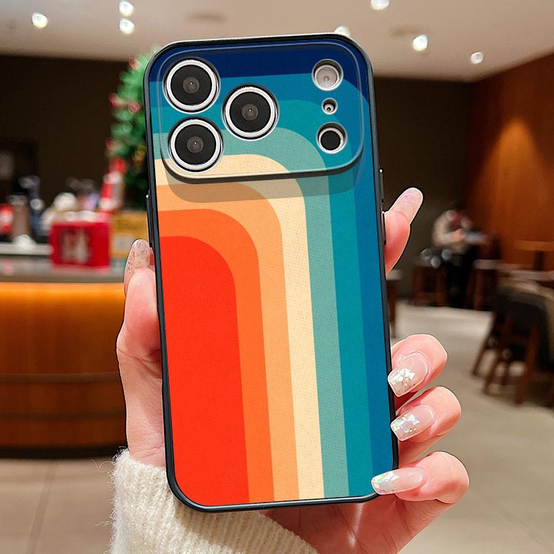 Чехол-полоска радужного цвета для iPhone 17 Pro Max Гибридный TPU+PC Магнитный Для Magsafe Матовое покрытие Для iPhone 16 15 14 13 Pro Max