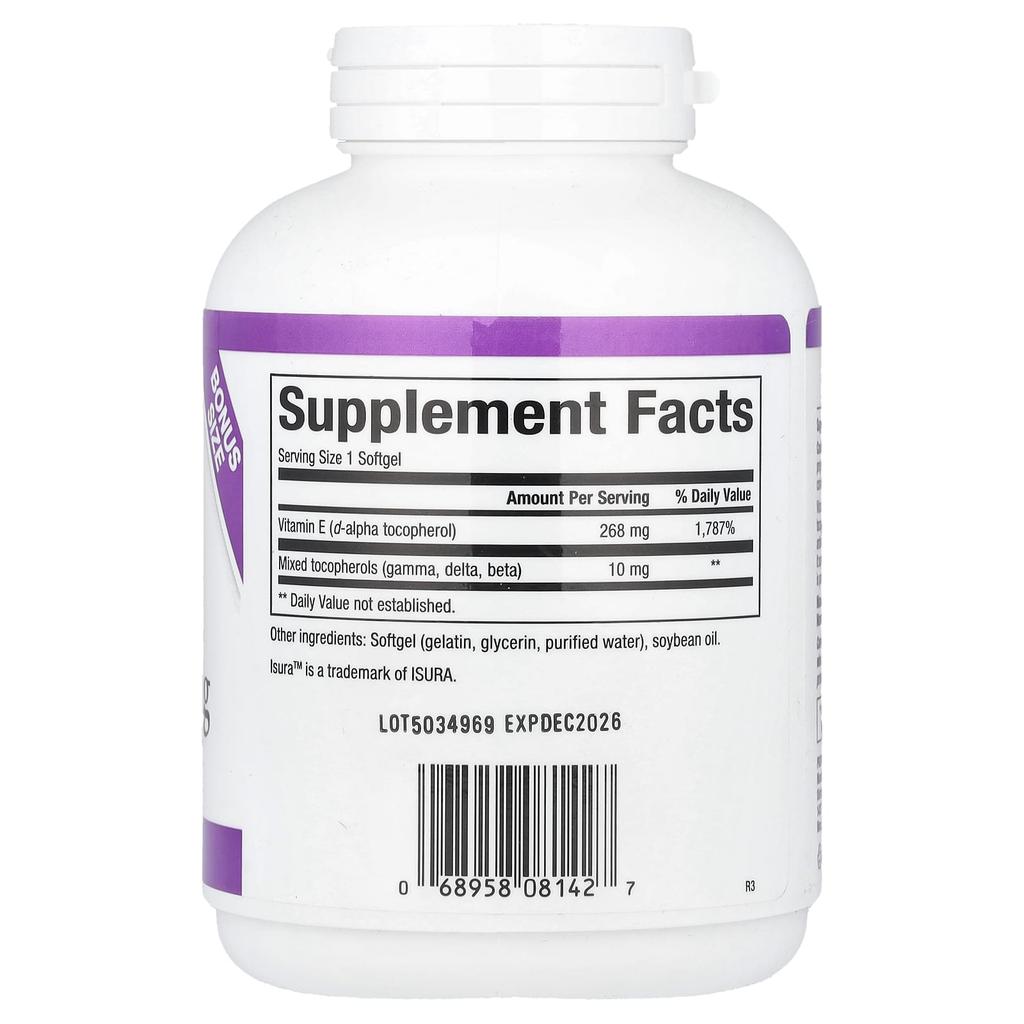 Mixed Vitamin E, 268Mg(400Iu), 240 Softgels