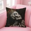Gothic Skull Gothic Creepy Bloodcurdling Cushion Cover Pillow Case Soft Skin Friendly Fabric  Concealed Zipper