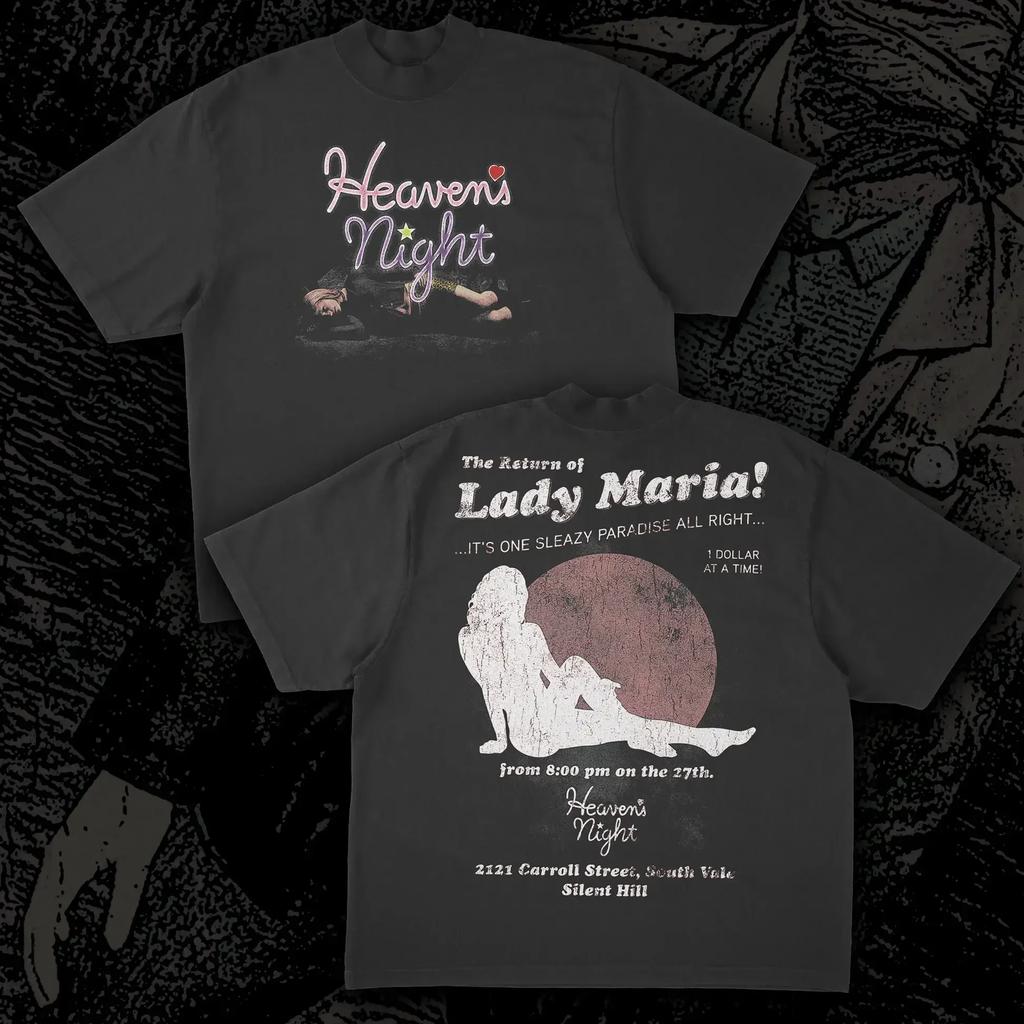 Классическая игровая футболка Silent Hill TEE Женская с коротким рукавом Уличный повседневный Хлопок Подарок для фанатов Короткий рукав Хип-хоп Большие размеры Топы