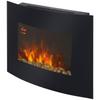 Electric wall fireplace with heating, LED flame effect, 7 flame colors, 900/1800 W, timer, adjustable thermostat, remote control, black, 65 cm