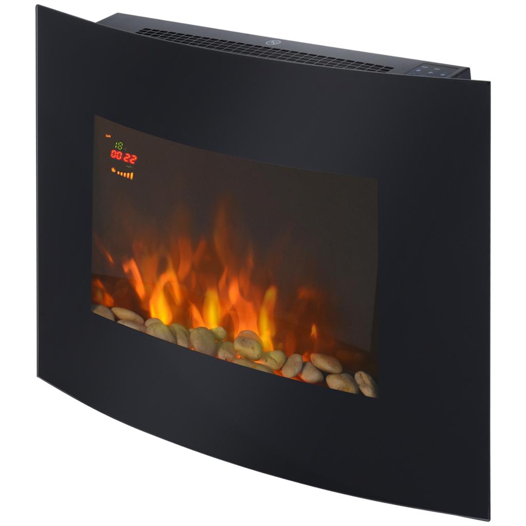 Electric Fireplace With Heater Wall Mounted Fireplace With LED Flame Effect 7 Flame Colors 900 1800 W Electric Fireplace With Timer Adjustable