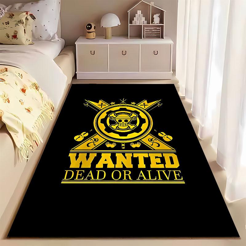 Pirate Themed Wanted Poster Rug suitable as a non-slip mat for the living room or bedroom sofa
