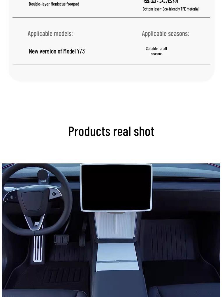 Официальный стиль Tesla Model Y/3 Полностью охватывающие коврики TPE