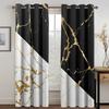 3D Modern Marble Print Black&Gold 2 Panels Thin Curtain Window Curtains for Living Room Luxury Bedroom Decor Drapes New Style