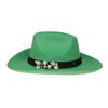 Unisex Western Cowboy Hat Wide Brim Roll‑Up Brim Double‑Top Felt Fedora Hat,10 Colors,Multiple Optional Detachable Hat Bands