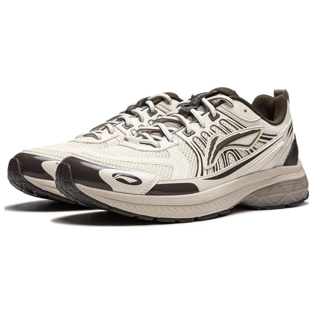 Li Ning Fuyao 1.0 V3 Амортизирующие Низкие Спринтерские Беговые Кроссовки Мужские Белый Коричневый ARXU003-2