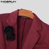 INCERUN Мужские летние лацканы с коротким рукавом на одной пуговице с цветочным принтом повседневные короткие тонкие пиджаки для вечеринок