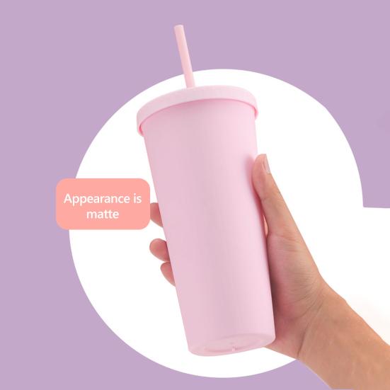 Стакан для кофе емкостью 720 мл с крышкой и соломинкой, вакуумная дорожная кофейная кружка с двойными стенками и широким горлышком