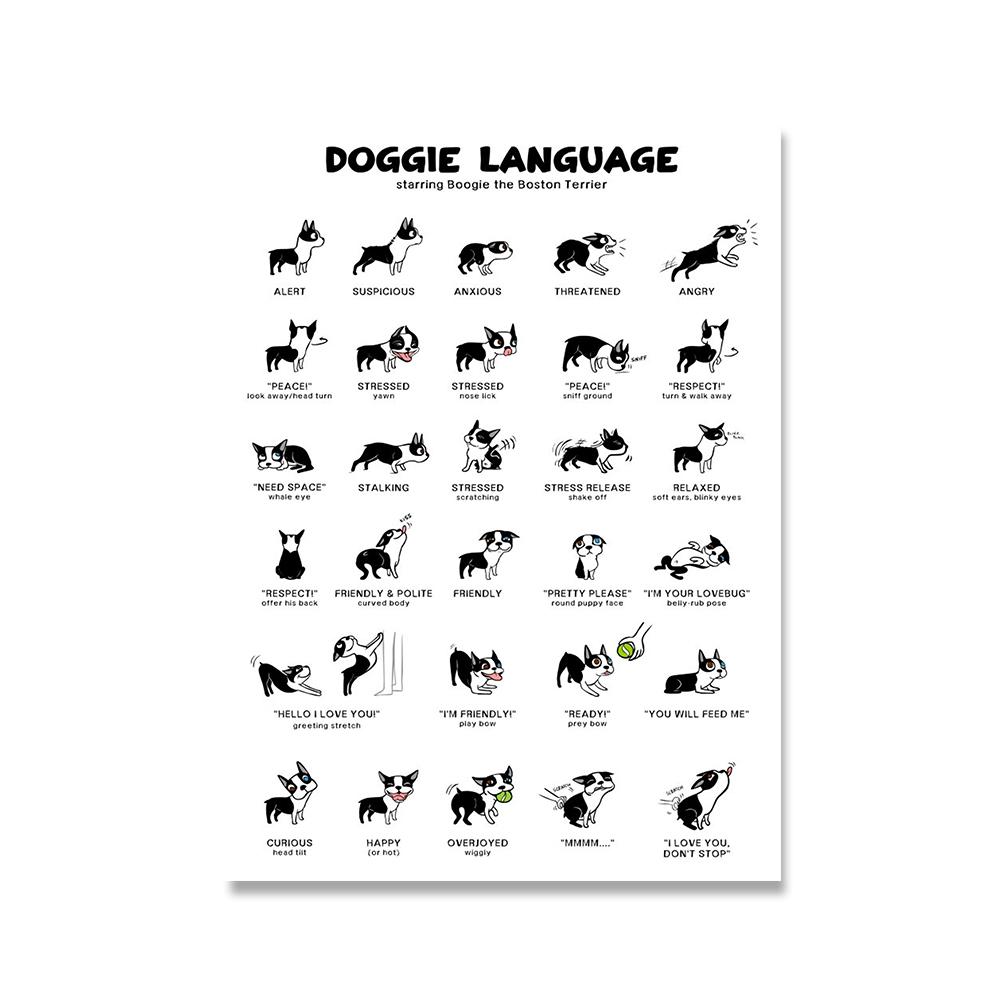 Смешные милые кошки и собаки язык скандинавские плакаты и принты дрессировка животных знания настенное искусство холст картины картины домашний декор без рамки