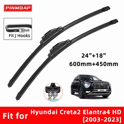 Автомобильные дворники с двойной резиной для Hyundai Creta 2 Elantra 4 HD 2003-2023 Передние щетки Резак Автомобильные детали Аксессуары Стеклоочистители Изнашиваемые детали