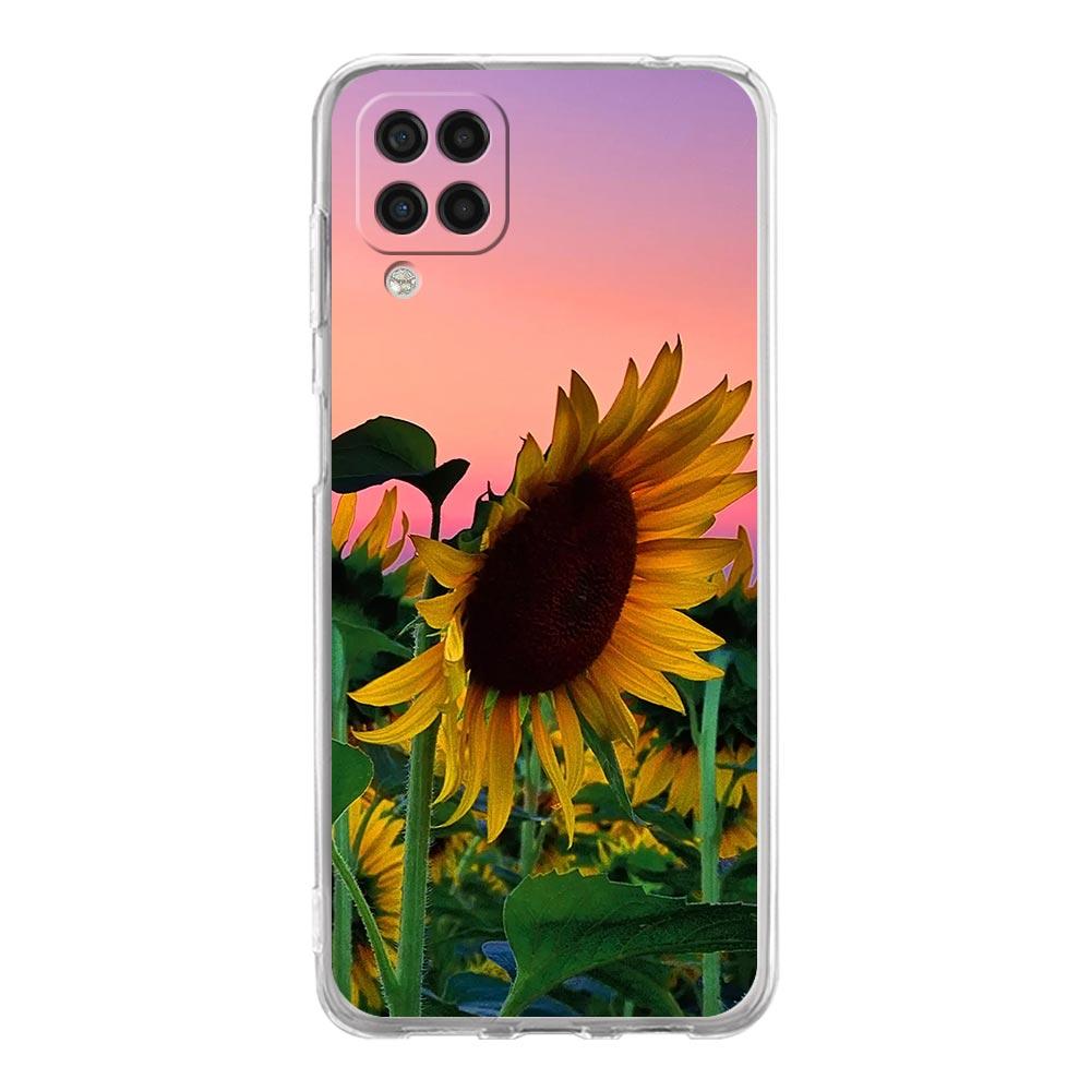 Красивый чехол-подсолнух для Samsung Galaxy A51 A71 A21S A12 A11 A31 A41 A03S A13 A33 A73 A53 A52 A32 5G A23 Мягкий прозрачный чехол