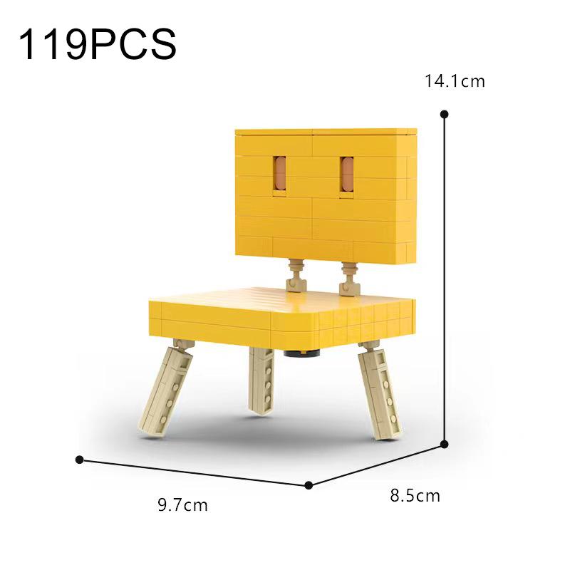MOC японский аниме фильм Suzumeds Sōta Munakata стул строительные блоки кот кирпичи фигурки модель для детей