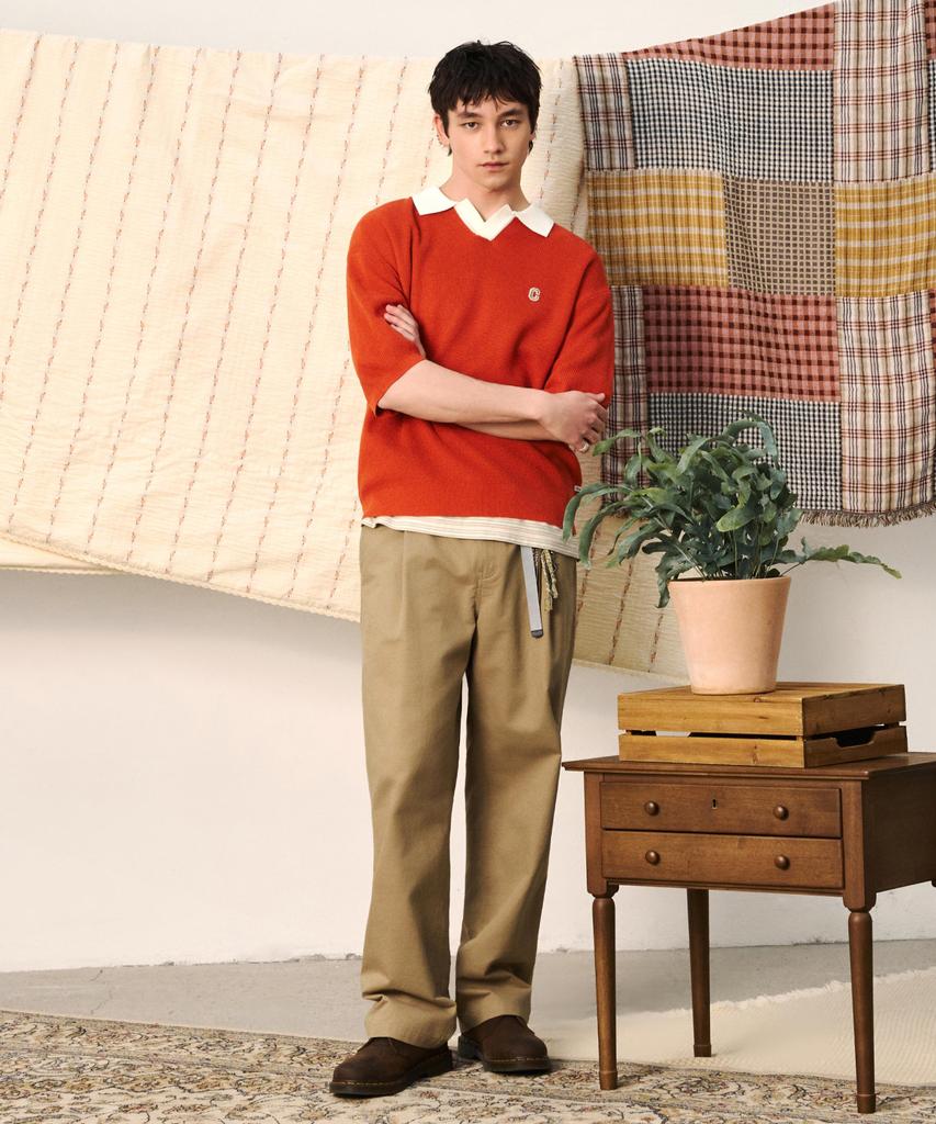 COVERNAT Regular Cotton Easy Pants Beige