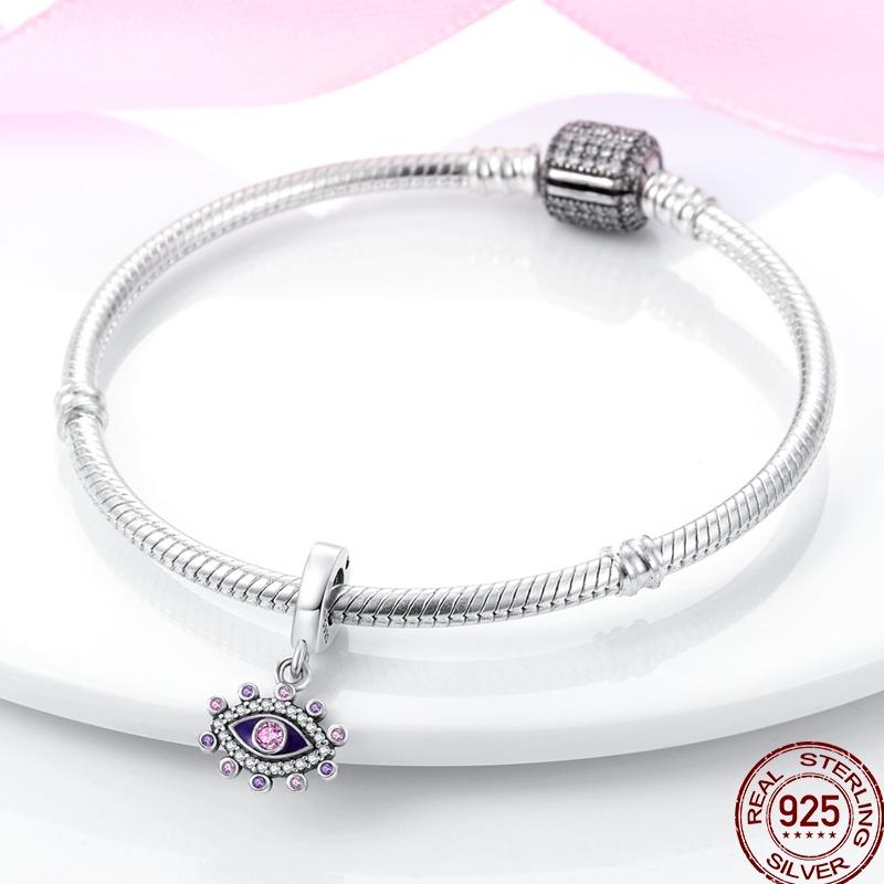 Copper Cross Bible Dove Holy Blessing Demon Eye Shiny Charm Bead Fit Pan Original Bracelet Diy Exquisite