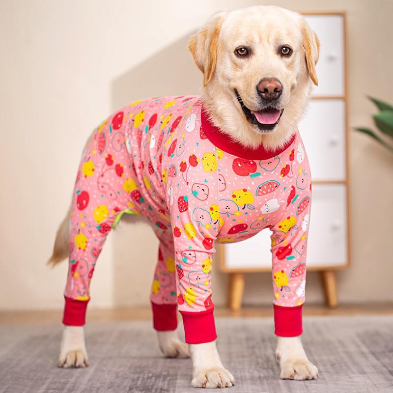 Large Dog Full-Body Jumpsuit Golden Retriever Labradoodle Samoyed Cotton Pet Apparel Lightweight Belly Protection