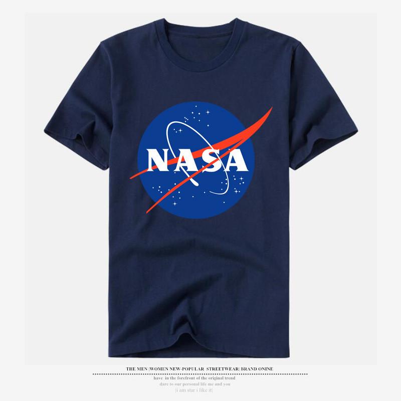 Usa Fashion Chic Nasa Retro Logo Vintage Look Space 80's Cotton T-shirt For Men