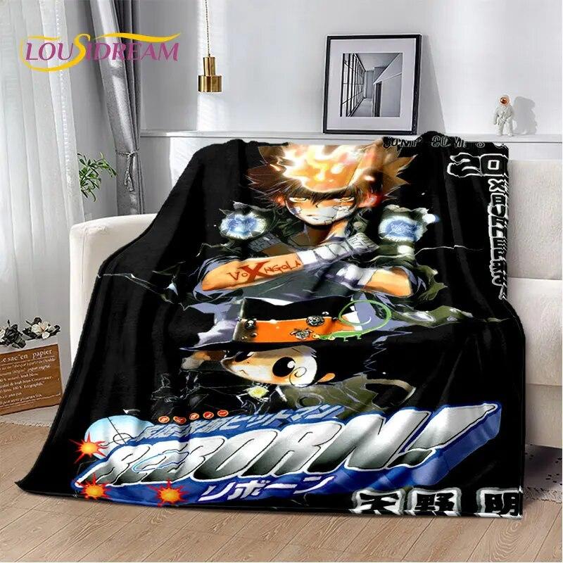 Мягкое плюшевое одеяло в стиле аниме «Учителя Hitman Reborn», фланелевое одеяло для гостиной, спальни, кровати, дивана, чехол для пикника, детское одеяло