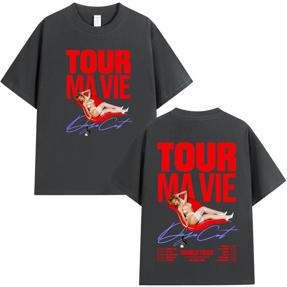 Футболка Doja Cat Ma Vie World Tour Подарки для фанатов Мужская Женская Одежда Харадзюку Мода Футболки Повседневная Хлопковая Футболка