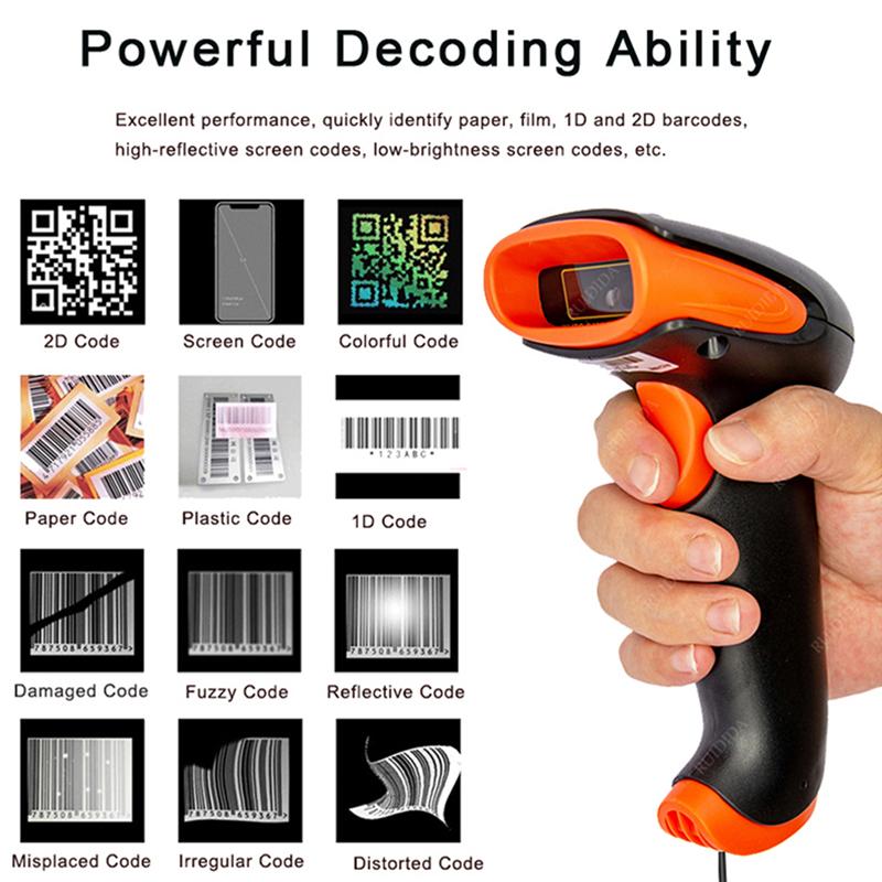 Code Scanner 2d Barcode Reader Portable Handheld Barcode Reader Qr Code Reader PDF417 DM Code Scanner