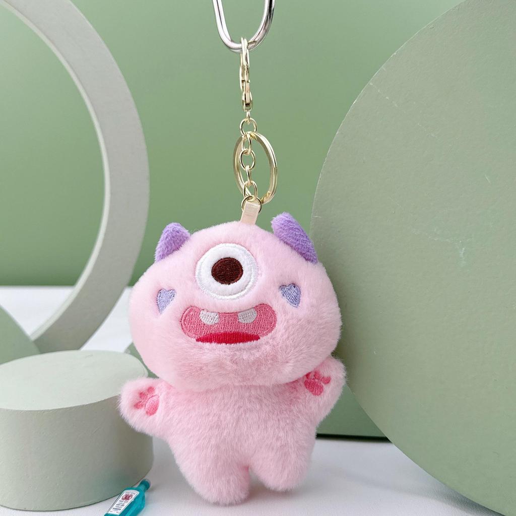 Cute Cartoon One-Eyed Monster Plush Keychain and Backpack Decoration