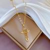 Copper Micro-Inlaid Love Light Luxury Temperament Gorgeous Full Diamond Necklace Female Versatile Collarbone Chain Titanium Steel