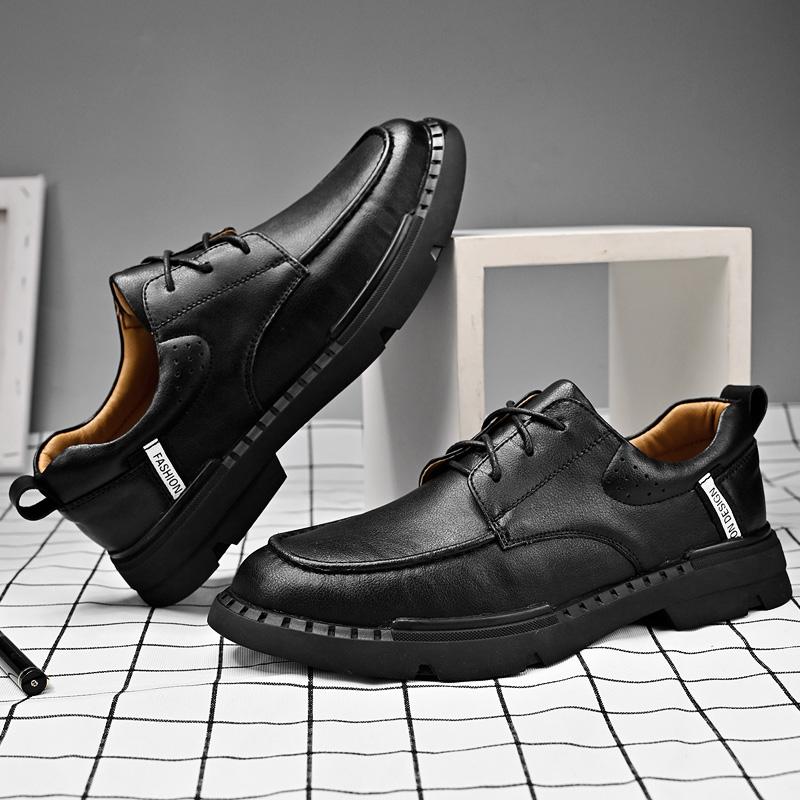 Fashion 2025 Men's Lace-up Oxford Shoe Outdoor Jogging Shoes Office Men's Dress Shoes Italian Business Genuine Leather Casual Shoes