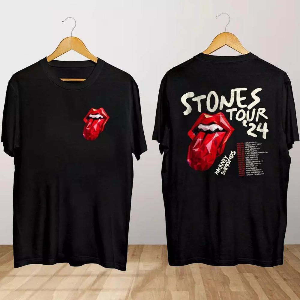 Горячая футболка The Rolling Stones Hackney Diamonds Tour 2024 Футболка подарок фанаты