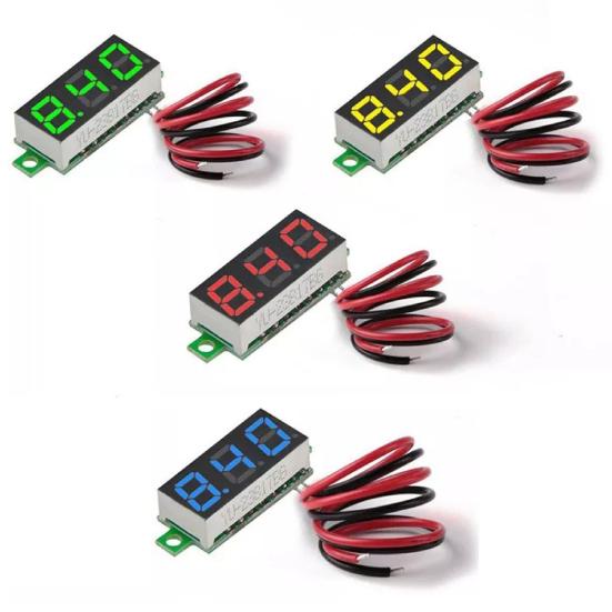 Тестер напряжения Регулируемый высокоточный мини-0,28-дюймовый двухпроводной цифровой вольтметр для автомобиля