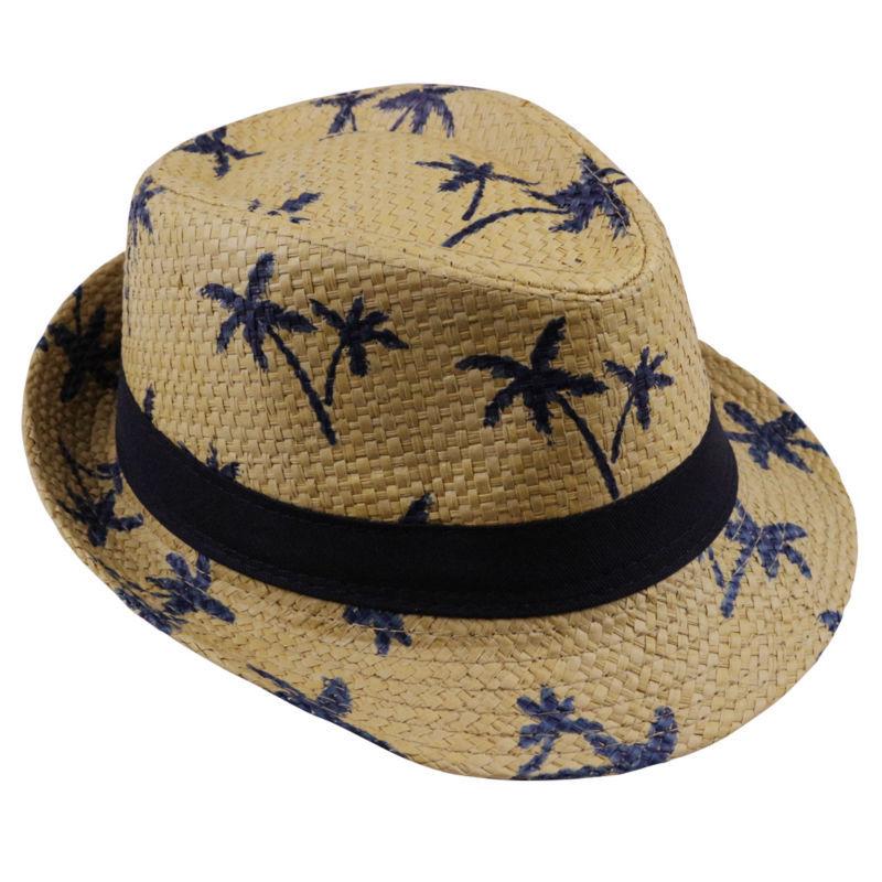 2017 hot sale Summer straw Sun hat kids Beach Sun hat Trilby panama Hat handwork for boy girl Children 4 colour