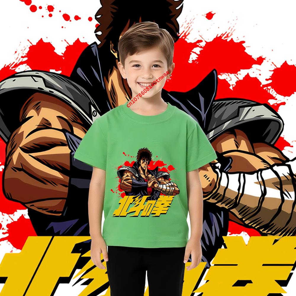 Kenshiro Boxy kids Tshirt pure cotton shortsleeved cartoon casual tops for boys