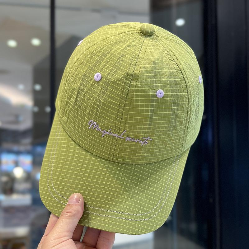 New quick-drying thin baseball cap men's and women's fashion plaid big head circumference sun hat outdoor travel cap