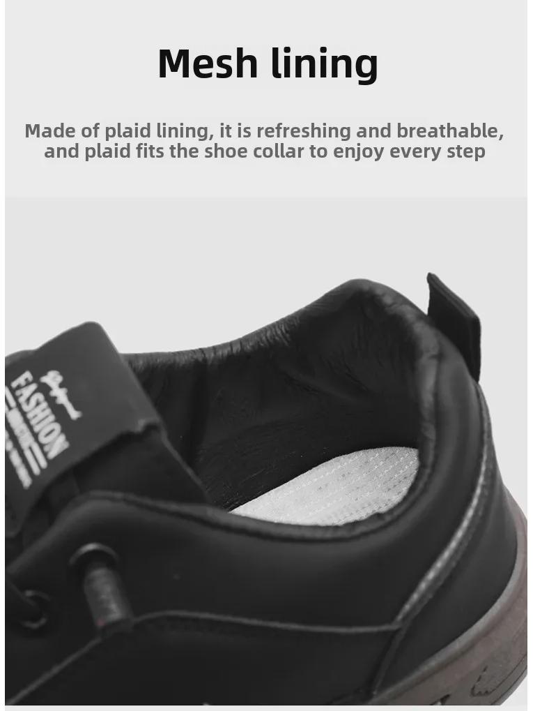 Мужские весенние повседневные кроссовки 2025 года: Модные британские кожаные туфли-слипоны