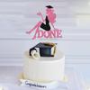 1 PCS High Heel Girl Graduation Cake Topper Black Pink Glitter Done Diploma Class of 2025 Congrats Grad Cap Cake Pick for 2025 Senior High School