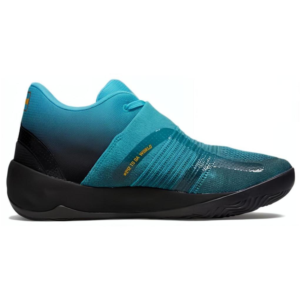 Puma Rise Nitro Dominayton Кроссовки мужские баскетбольные средней высоты, на шнуровке, с круглым носком, нескользящие, прочные, сине-зеленые 378489-01