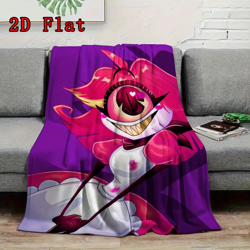 Hazbin Hotel 2D Flat Pattern Flannel Blanket High quality All Seasons Warmth and Comfort Perfect for Christmas Gifts.MMT0918371