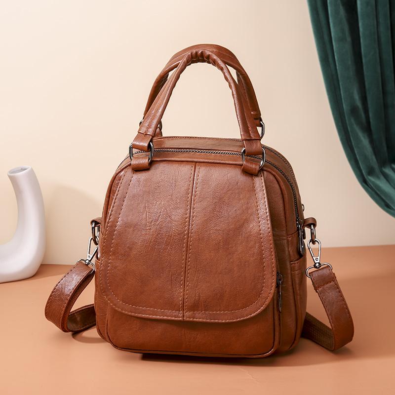 Двухслойный женский рюкзак большой емкости, модный рюкзак, женские сумки из мягкой искусственной кожи, высококачественный многофункциональный дизайнерский рюкзак