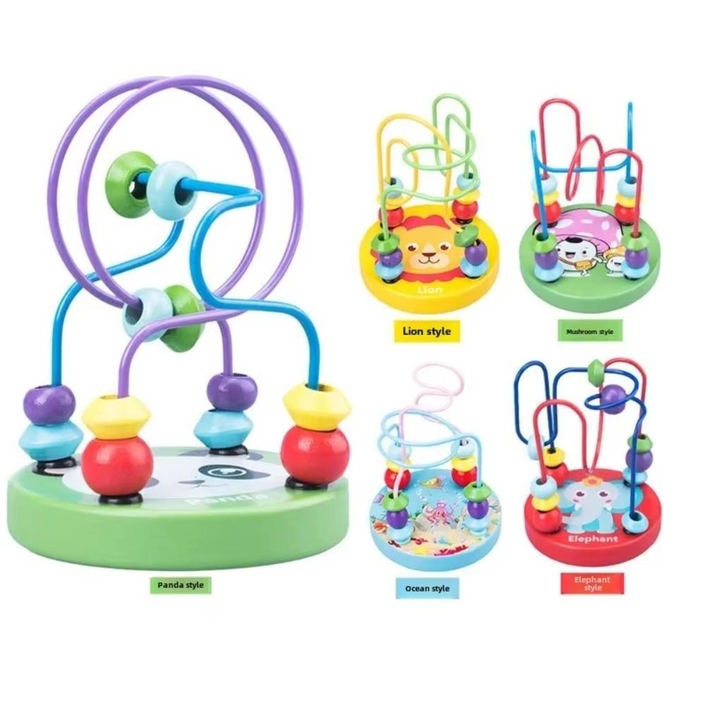 Colorful Cartoon Small Beaded Toys Wooden Bead Maze Toy New Roller Coaster Educational Circle Toy