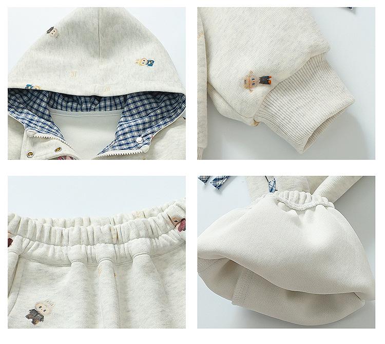 Комплект мультяшной куртки для девочек в корейском стиле: Трендовая спортивная одежда с длинным рукавом и бантом для весны и осени