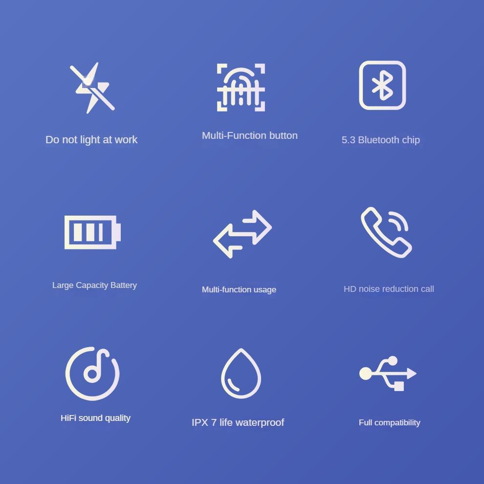 Невидимые беспроводные наушники Mini Bluetooth 5,3, наушники с шумоподавлением, Hi-Fi стерео наушники TWS, спортивная гарнитура с микрофоном