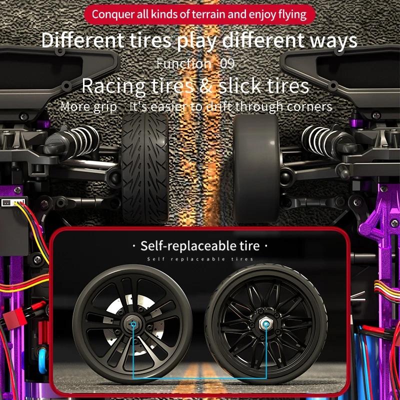 Новый 1:16 70 км/ч бесщеточный RC Drift Car со светодиодными огнями 4WD электрический высокоскоростной гоночный автомобиль с дистанционным управлением Monster Truck для подарка ребенку