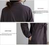 2025 Autumn Korean Style Cotton-Linen Polo Collar Elegant Long Sleeve Shirt Dress
